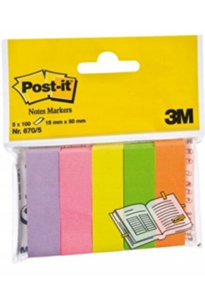 Other Post-It Index Tab 15x50 Set 5 Col 670/5