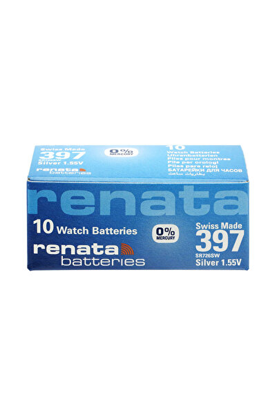RENATA 397 Watch Battery (SR726SW), Silver Oxide 1.55V Battery, Pack of 10 Ba...