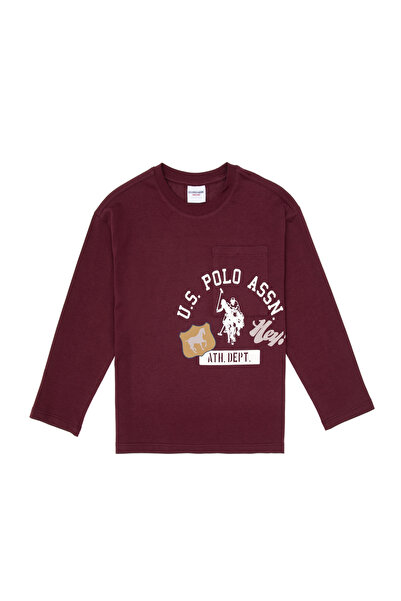 U.S. Polo Assn. Boy's Burgundy Crew Neck Sweatshirt 50316489-Vr177