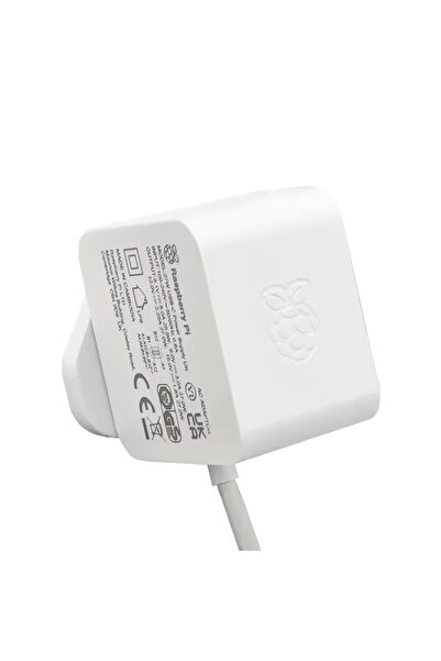 Raspberry Pi 27W USB-C Power Supply for 5, White, UK Plug