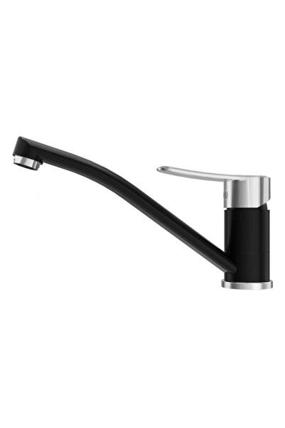OEM Kitchen sink faucet, single lever, for low pressure, high flow, stainless steel, black, swivel