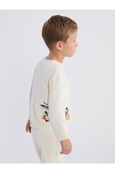 LC Waikiki Mickey Mouse Printed Boys' Thick Sweatshirt
