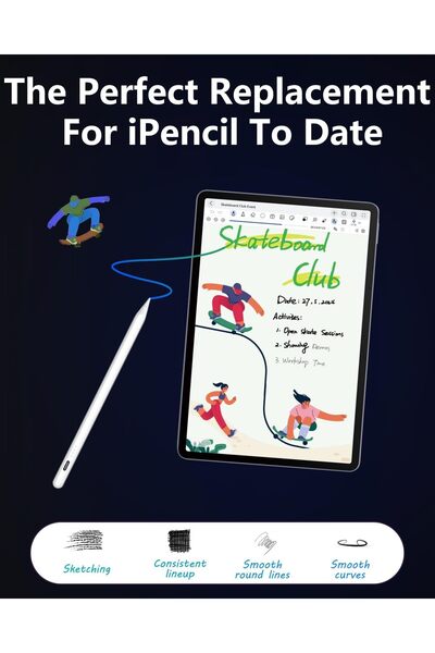 007 KIROSA iPad Stylus Pen (2018-2024) 2nd Gen, Palm Rejection & Tilt, White