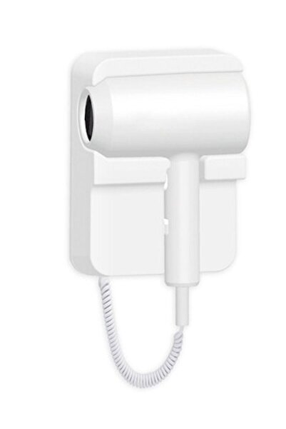 fulina Hotel Wall Mounted Hair Dryer for Bathroom,Restroom Professional Blow Dryer,with Stand Rack White