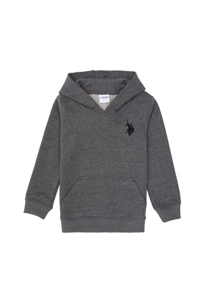 U.S. Polo Assn. Boy's Anthracite Melange Basic Hooded Sweatshirt 50313980-Vr081