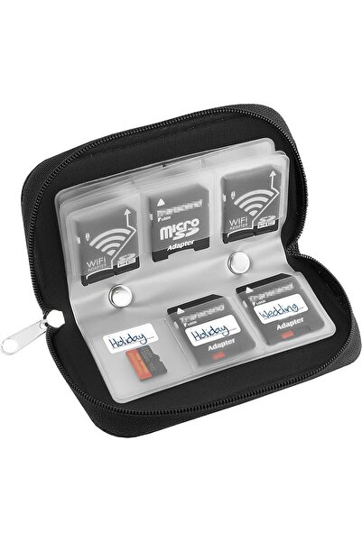 Generic Memory Card Case (Black Nylon) - Fits up to 22 SD/SDHC/Micro/Mini and 4 CF - 22 Slots