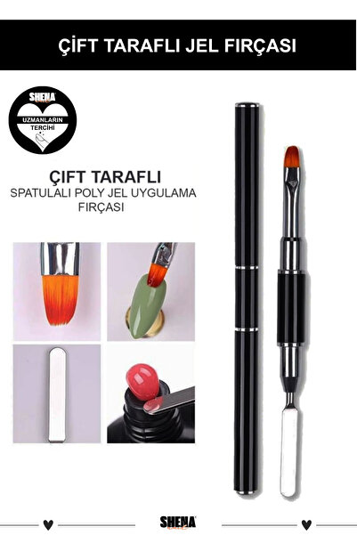 Shena Poly Jel Fırçası, Çift Taraflı Spatulalı Poly Jel Uygulama Fırçası