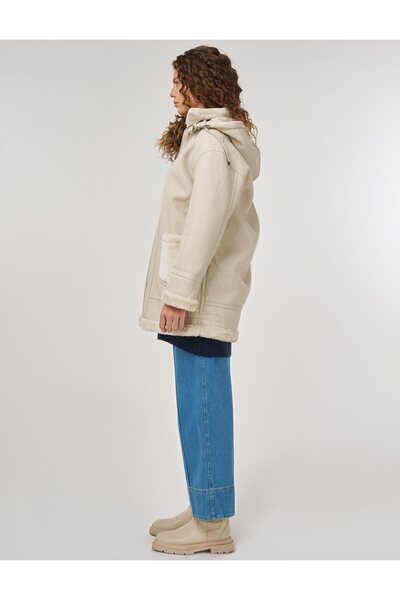 Kayra Kemer Köprülü Suni Deri Kaban Krem