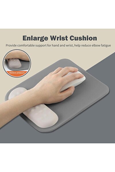 Other Ergonomic Mouse Pad with Memory Foam Wrist Support, Non-Slip PU Base for Gaming & Office - Clesante