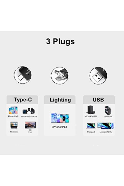 Other قارئ بطاقات SD من GOTEK بمنفذ USB 3.0 / MicroUSB / Lightning / Type-C O...