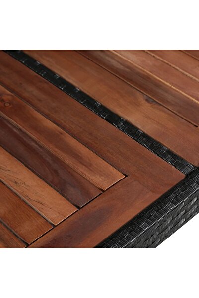 vidaxl Garden Table 240x90x74 cm Poly Rattan and Solid Acacia Wood