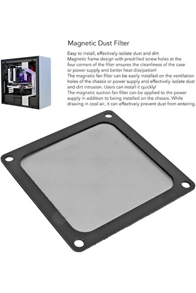 Jectse 80mm Magnetic Mesh Dust Filter for PC Case Fan, High Airflow 65%, Pre-drilled Screw Holes, Pa