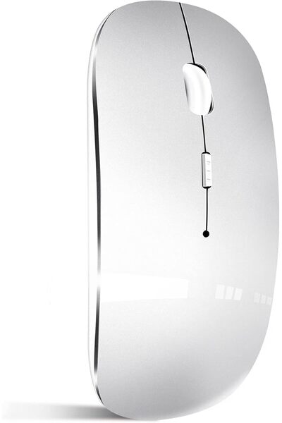 Generic Rechargeable Wireless Bluetooth Mouse for MacBook Pro/Air, iPad, Laptop, PC — Silver