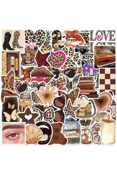 Other ملصقات فهد جمالية Y2K من 50 قطعة - ملصقات فهد من الفينيل المقاوم للماء ...