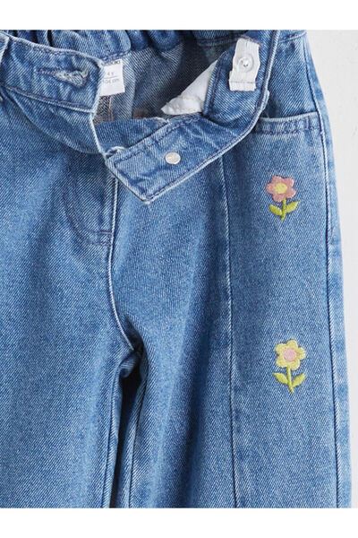 LC Waikiki artı yeni sezon Çiçekli Kız Çocuk Jean Pantolon