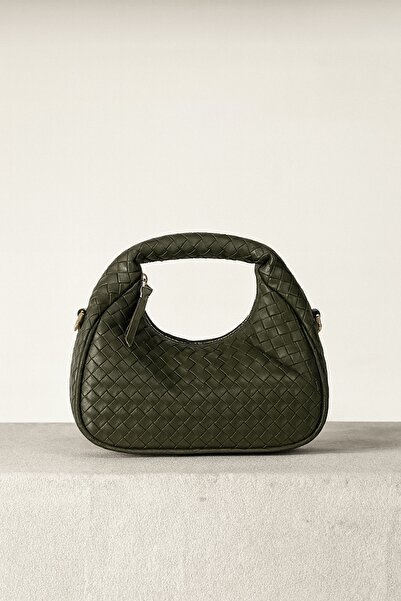 Çantacımstore Geantă de mână Mini Joli împletită pentru femei, kaki