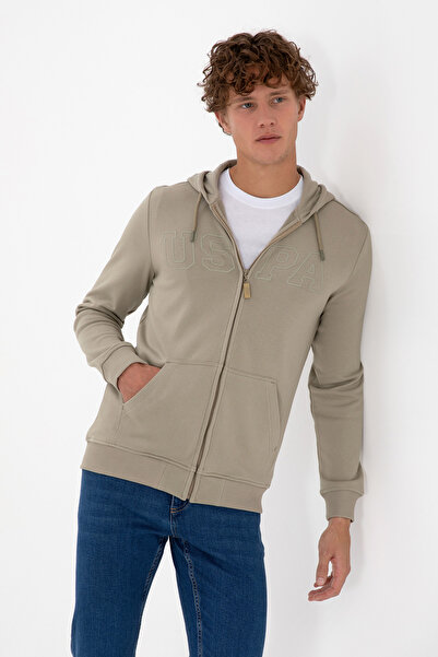 U.S. Polo Assn. Men's Light Khaki Knitted Cardigan 50313719-Vr183