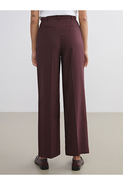 LC Waikiki Vizyon New Season Loose Fit Striped Women's Pleated Trousers