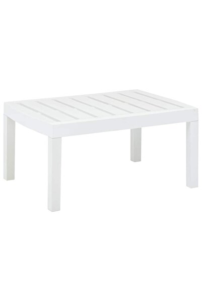 vidaxl Garden table, white, 78 x 55 x 38 cm, plastic