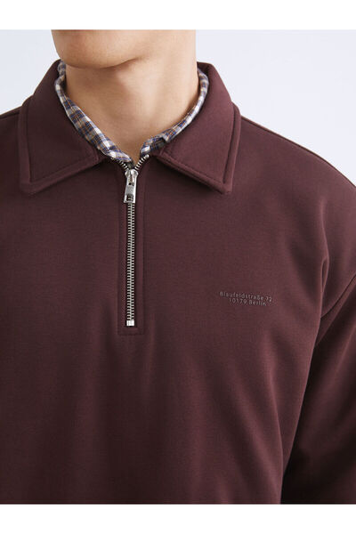 LC Waikiki Ανδρικό χοντρό φούτερ Polo Neck με τύπωμα