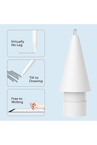 KASTWAVE رؤوس قلم Apple البديلة - عبوة من قطعتين للتحكم الدقيق، مصنوعة من النحاس والفولاذ المقاوم للصدأ، باللون الأبيض