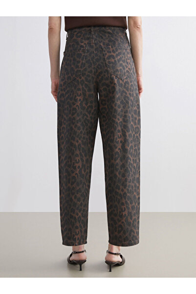 LC Waikiki Baggy Fit Leopar Desenli Kadın Jean Pantolon