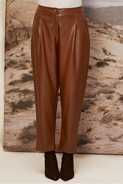 Alvina Artificial Leather Pants 70916