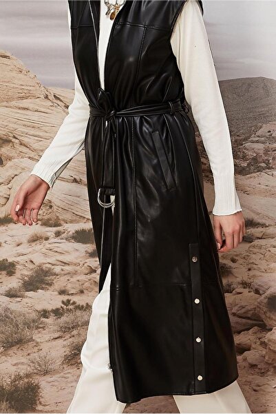 Alvina VESTĂ DE PIELE SINTETICĂ CU CENTURĂ 45249