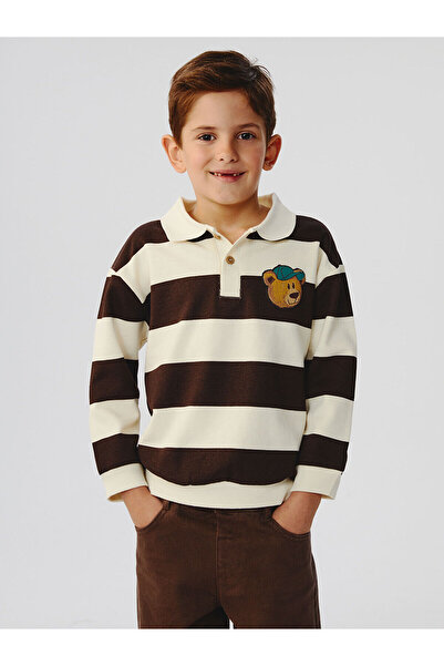 LC Waikiki Peak New Season Polo Guler cu dungi pentru băieți Swea tricou