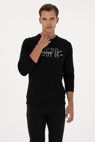 U.S. Polo Assn. Erkek Regular Fit Bisiklet Yaka Siyah İnce Sweatshirt 5031557...