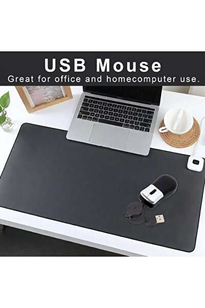 KASTWAVE Small Travel Optical Mouse — Wired Plug & Play, Retractable Cable