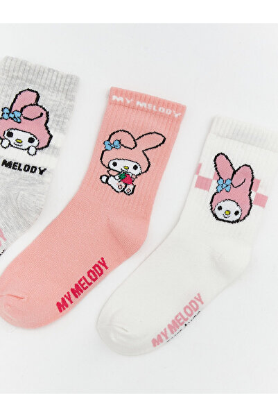 LC Waikiki Özmarka New Season My Melody Patterned Girls' Socks 3-Piece Set
