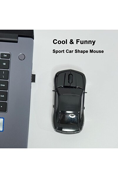 NALACAL Car-shaped Wireless Computer Mouse 2.4GHz, Ergonomic Optical USB Mouse (Black)