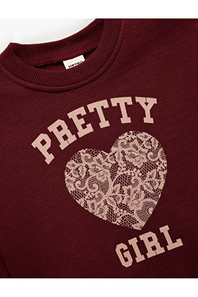 Koton Claret Red Baby Girl Sweatshirt 6Wmg10183Ak