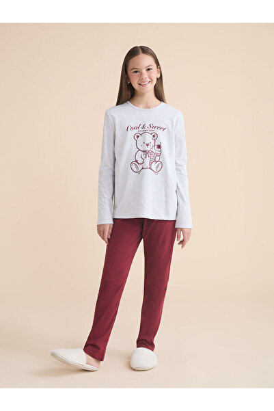 LC Waikiki Vizyon New Season Crew Neck Girls' Pajama Set