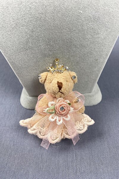 Hayalperest boncuk Tüllü Taçlı Taşlı Süslü Ayıcık