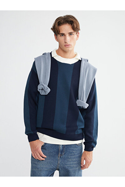 LC Waikiki Özmarka New Season Polo Neck Striped Men's Knitwear Sweater
