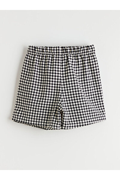 LC Waikiki Girls' Plaid Patterned Shorts Skirt with Elastic Waistband