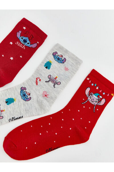 LC Waikiki Özmarka New Season Stitch Patterned Girls' Socks 3-Piece Set