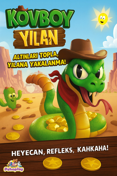 Pshoplay Cowboy Snake Game – Motion Sensor, Rattle Tail, and Golden Ball Gathering Race (Ages 4+)