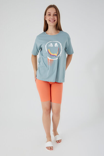 Rolypoly Happy Smile Kadın Bermuda Takım-Yeşil