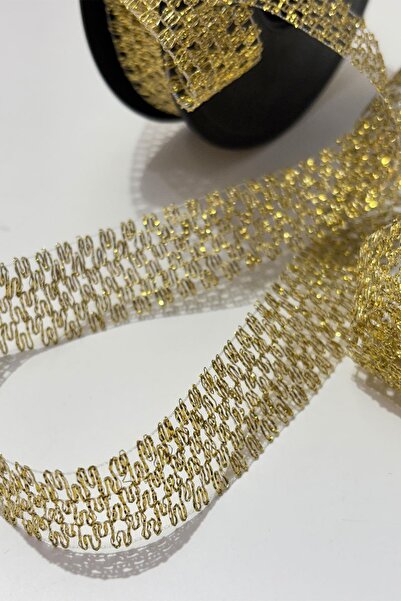 Hayalperest boncuk Glitter Gold Ribbon Bundle Decoration 2.5 cm 20 Meters