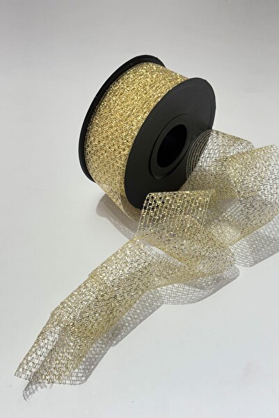 Hayalperest boncuk Simli Gold Şerit Kurdele Bohça Süsleme 4 cm 20 Metre