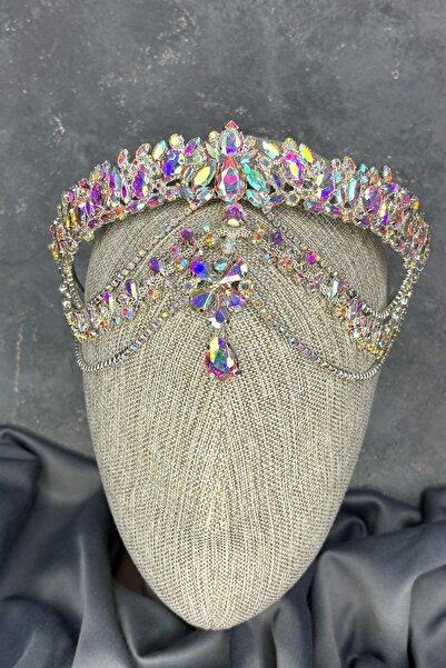 Hayalperest boncuk Hera Frontal Dangle Bridal Henna Crown Hair Accessory