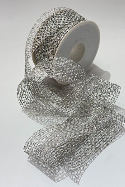 Hayalperest boncuk Silvery Silver Ribbon Bundle Decoration 4 cm 20 Meters