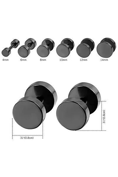 Bylin Tunnel Look Disc Lock Unisex Piercing/Earring - Circle Diameter 8 mm - 1 Pair