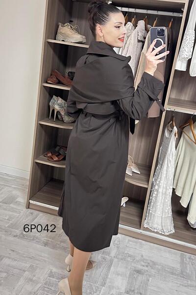 İnce Topuk Prive Seri Şal Detay Trençkot 6p042