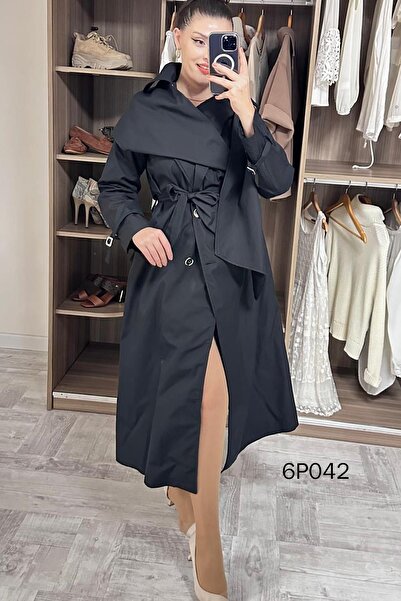 İnce Topuk Prive Seri Şal Detay Trençkot 6p042