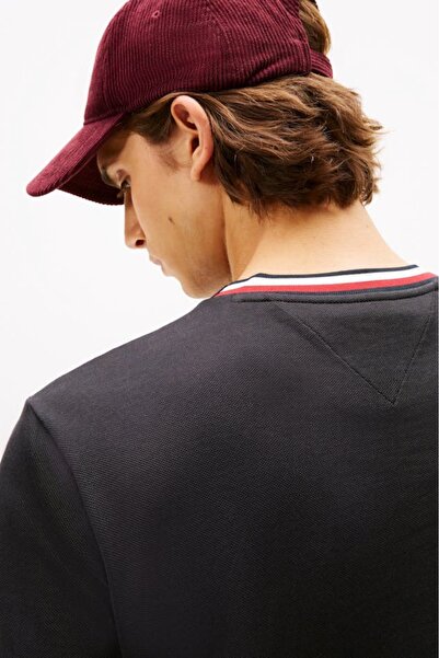 Tommy Hilfiger Men's Regular Fit Pique Fabric Crew Neck T-Shirt - Black