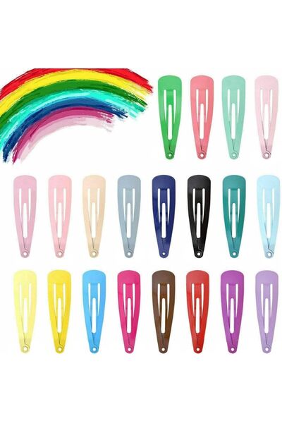 Margoun 24 Pcs Colorful Barrettes, 2 Inch Barrettes Metal Snap Hair Clips